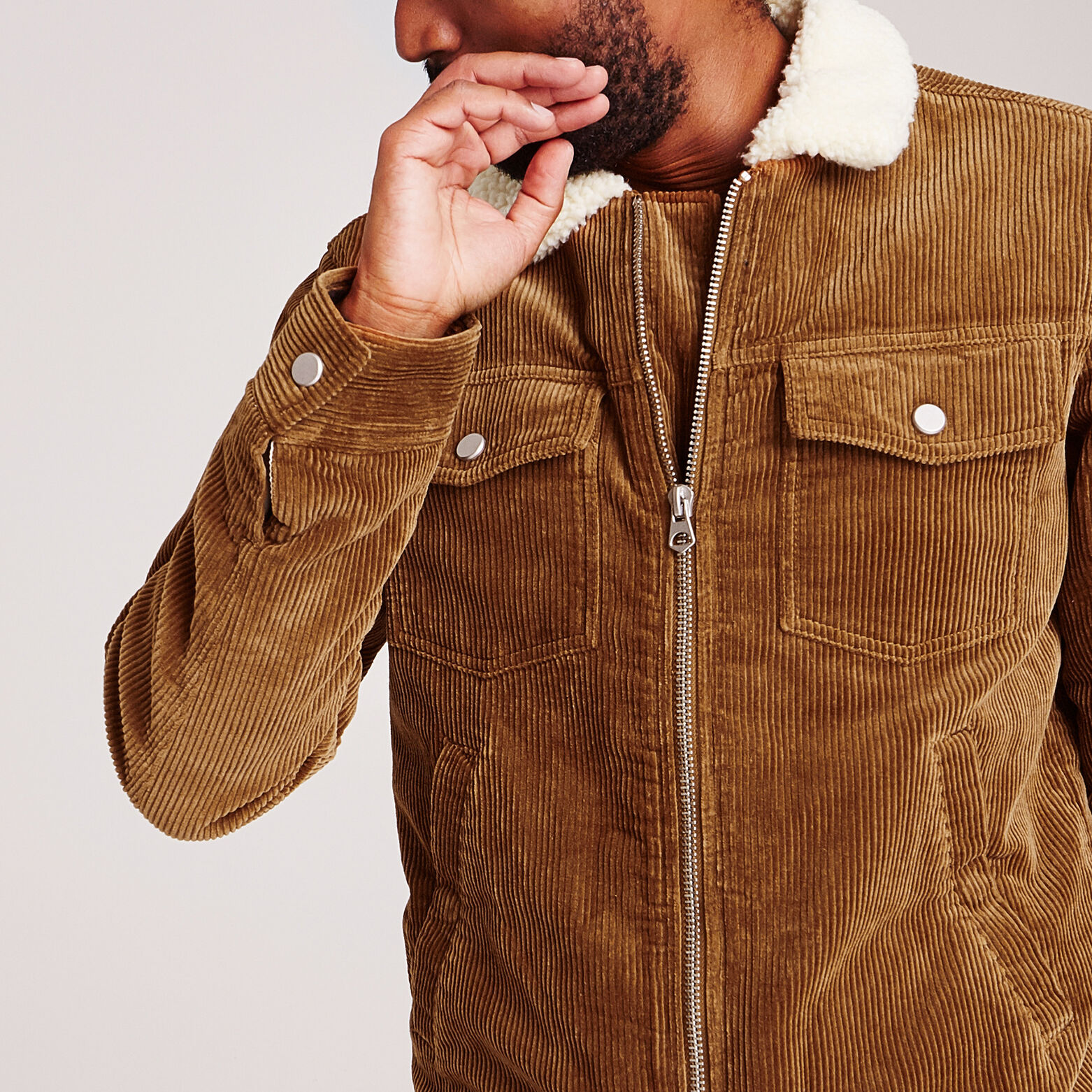 Blouson velours doublé faux mouton