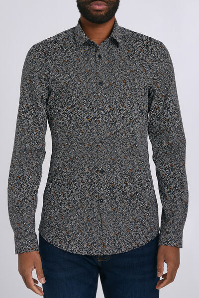 Chemise extra slim imprimé floral coton