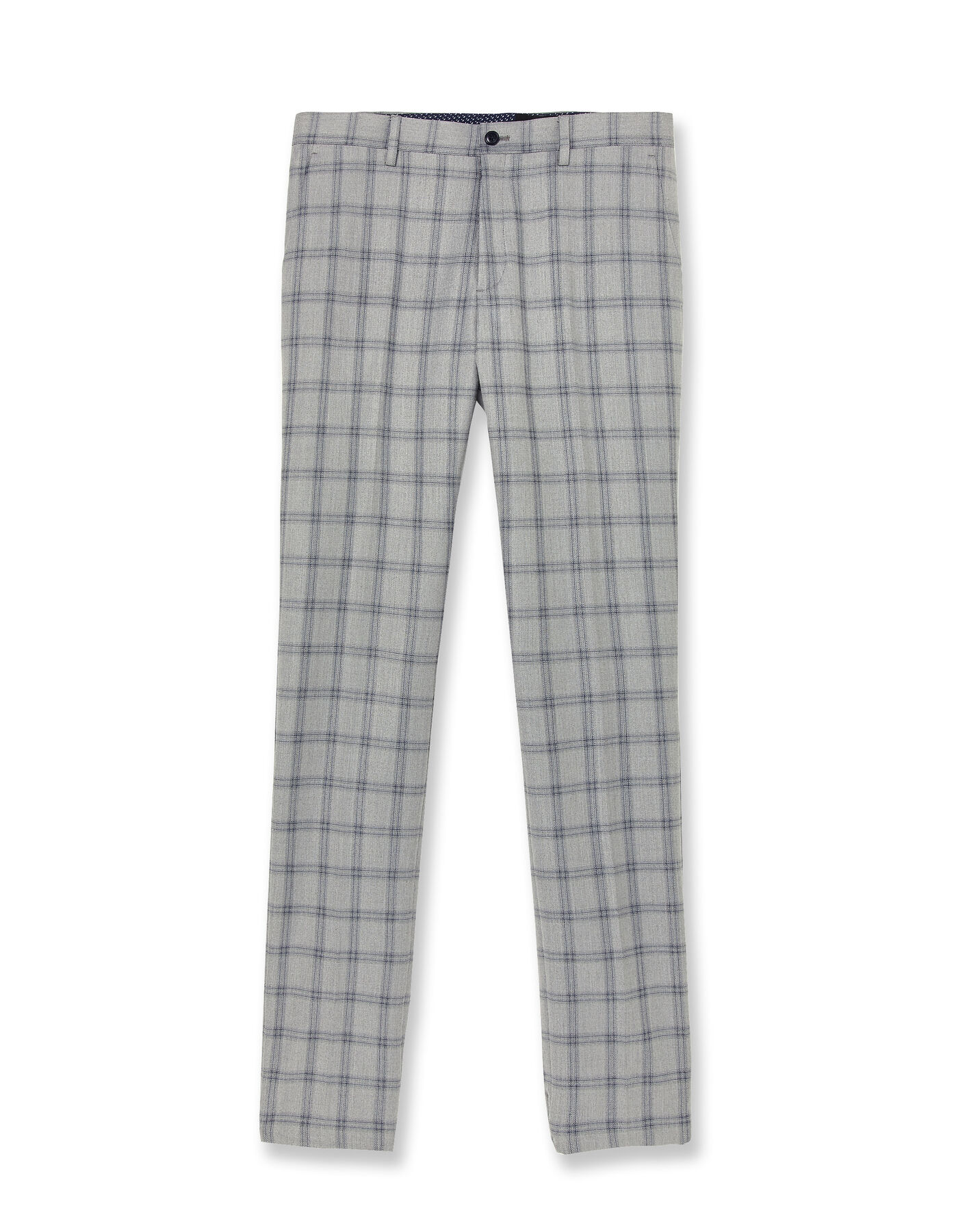 pantalon de costume slim motif carreau fenêtre