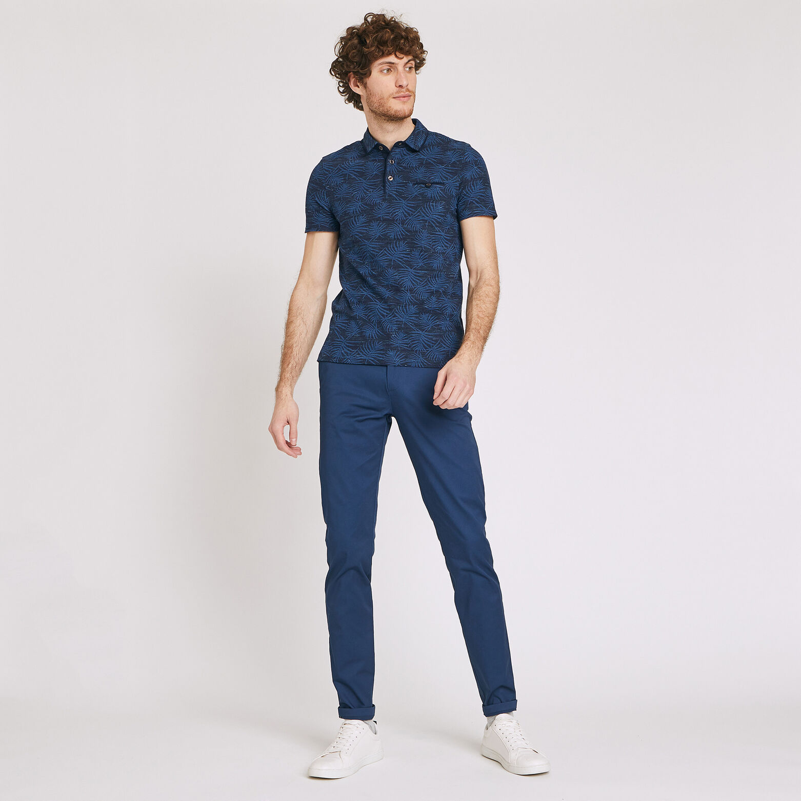 Polo manches courtes motif exotique