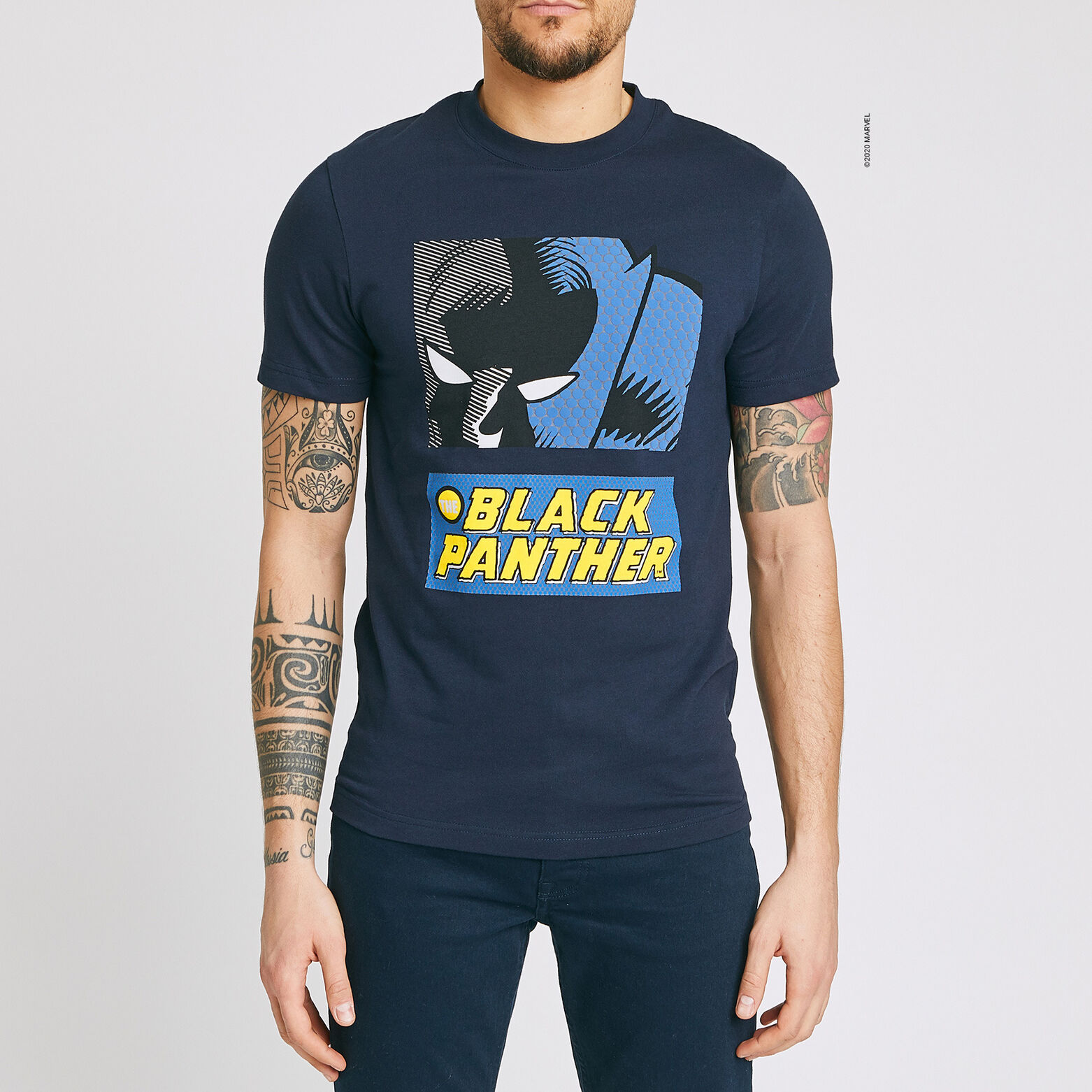 Tee shirt imprimé licence MARVEL BLACK PANTHER