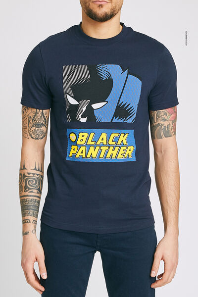 Tee shirt imprimé licence MARVEL BLACK PANTHER
