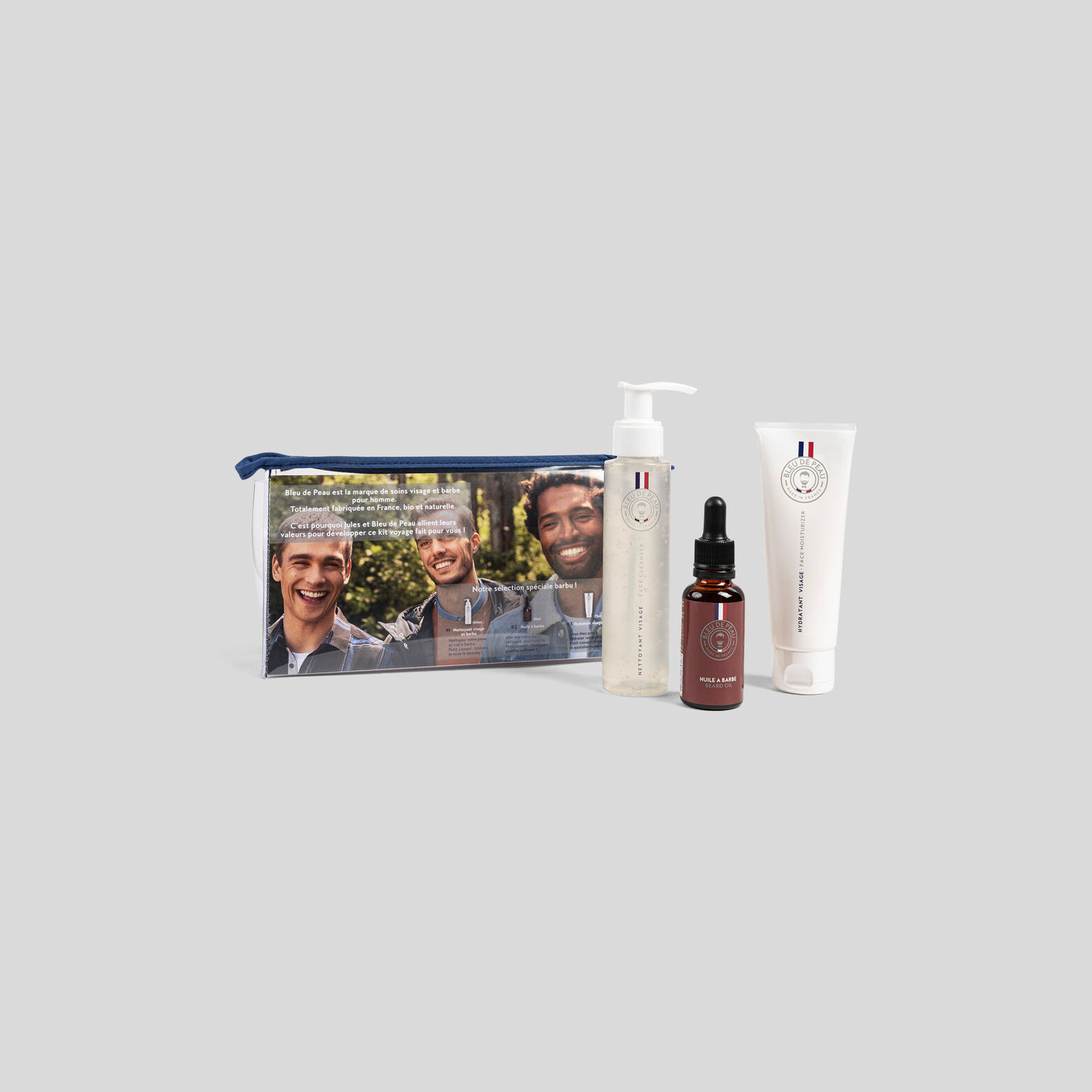 Kit de voyage soin barbe Bleu de peau