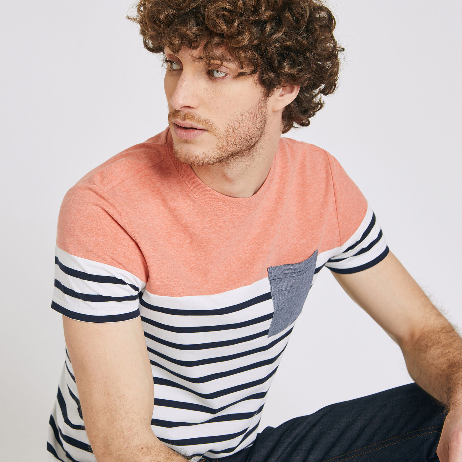 Tee shirt marinière colorblock