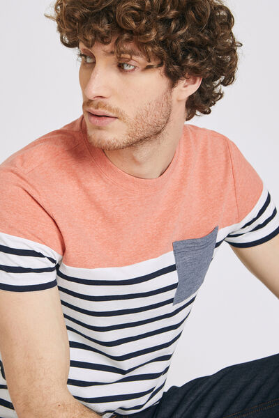 Tee shirt marinière colorblock