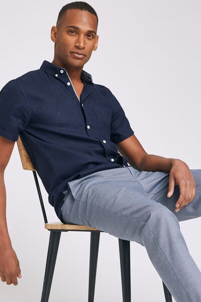 Chemise manches courtes regular lin