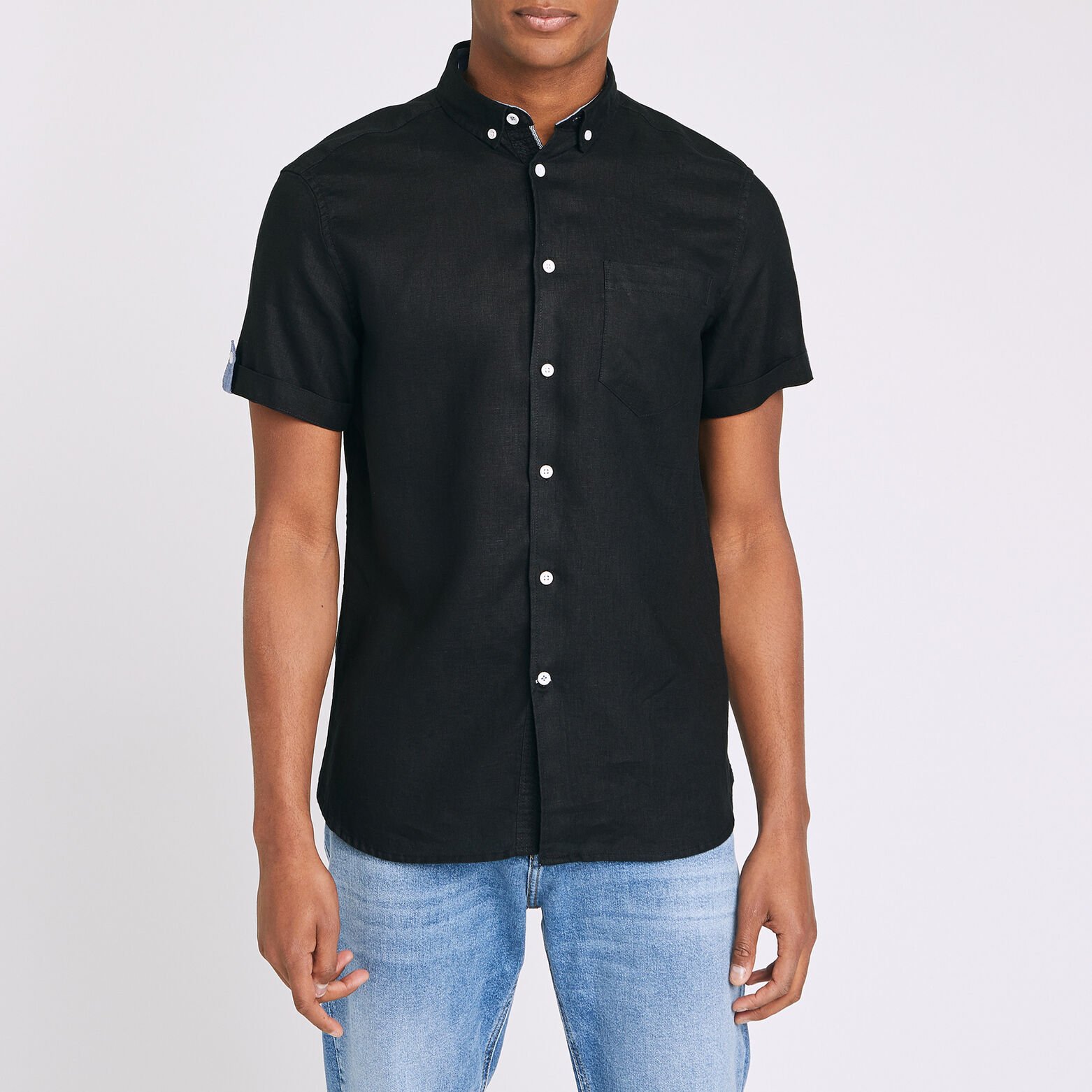 Chemise manches courtes regular lin