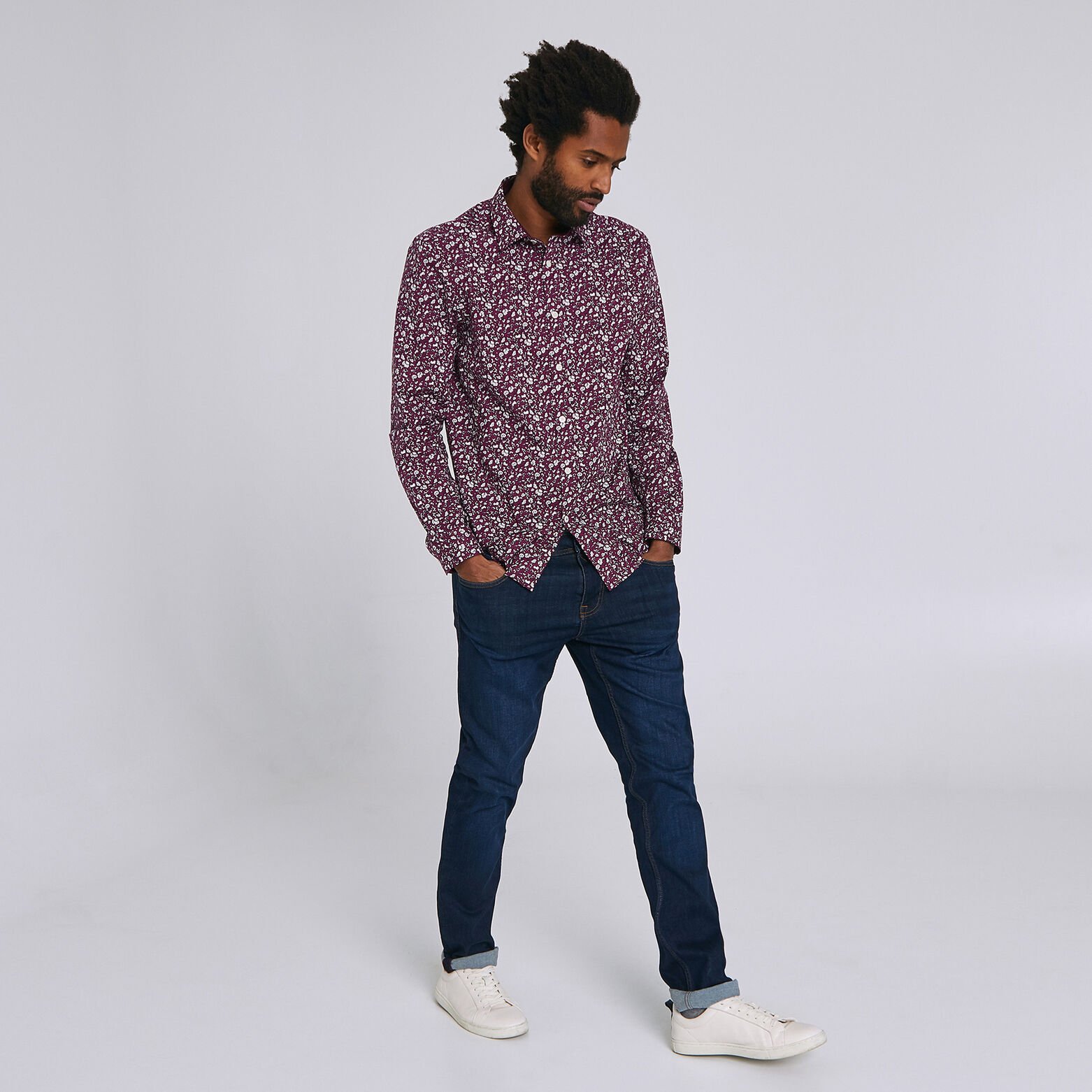 Chemise regular imprimée floral stretch