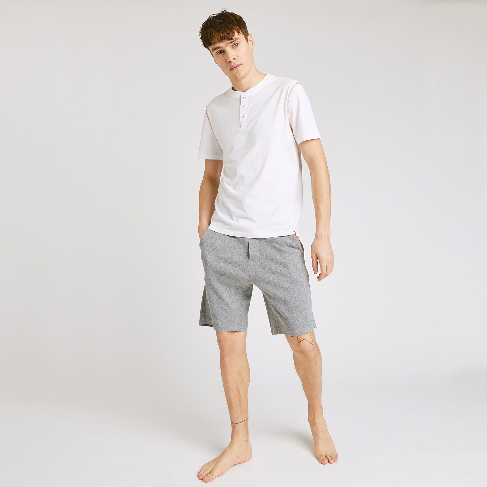 Tee shirt pyjama col tunisien