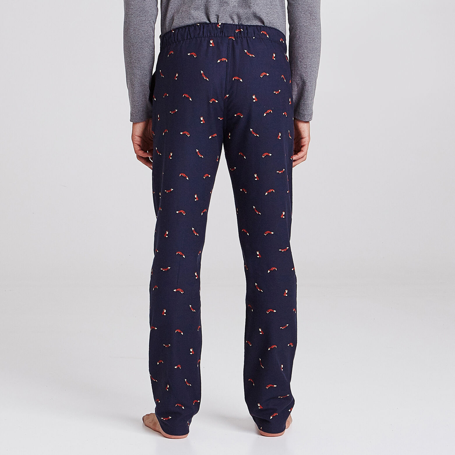Pantalon de pyjama flanelle motif renard