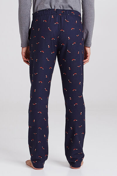 Pantalon de pyjama flanelle motif renard