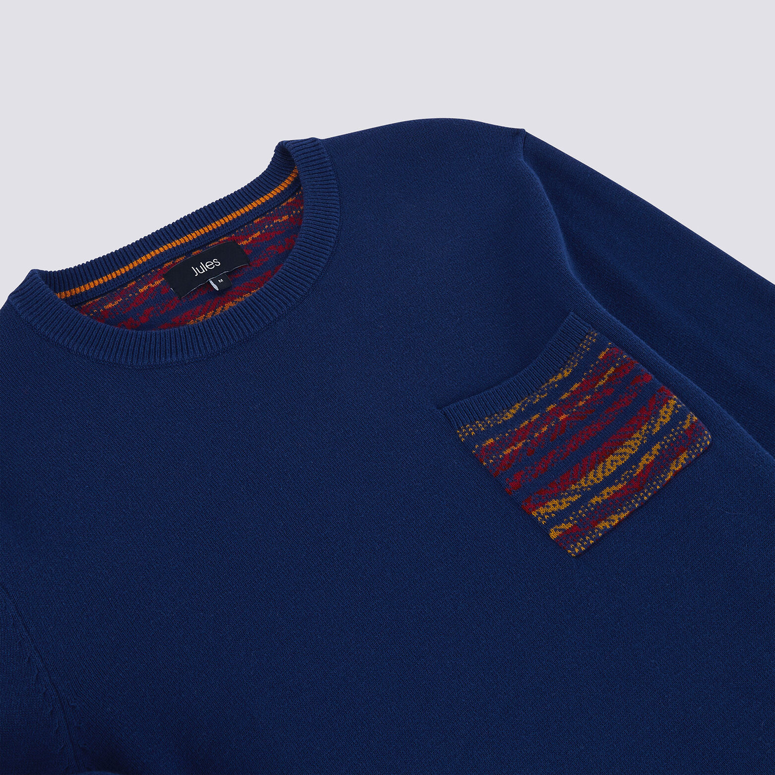 Pull jersey poche Jacquard
