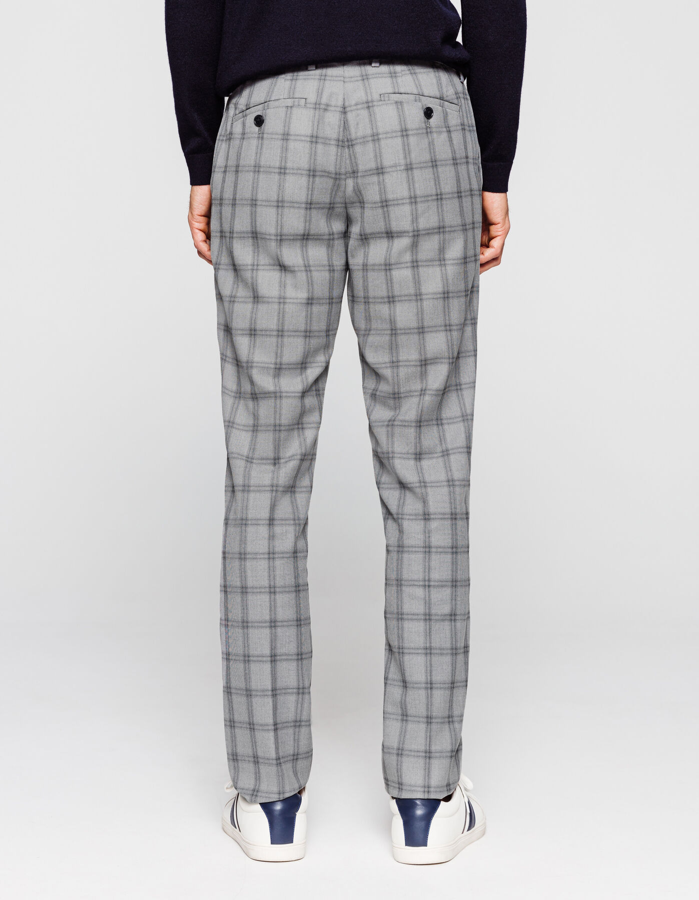 pantalon de costume slim motif carreau fenêtre