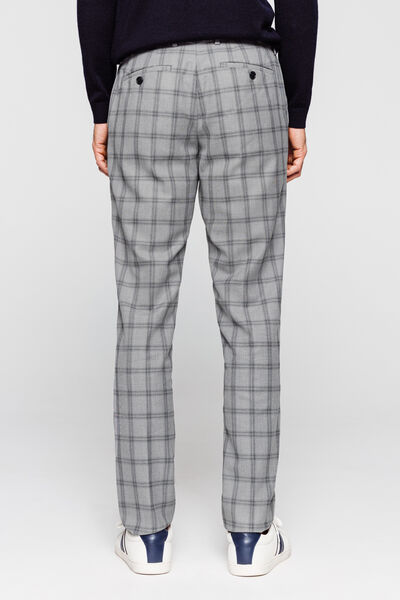 pantalon de costume slim motif carreau fenêtre