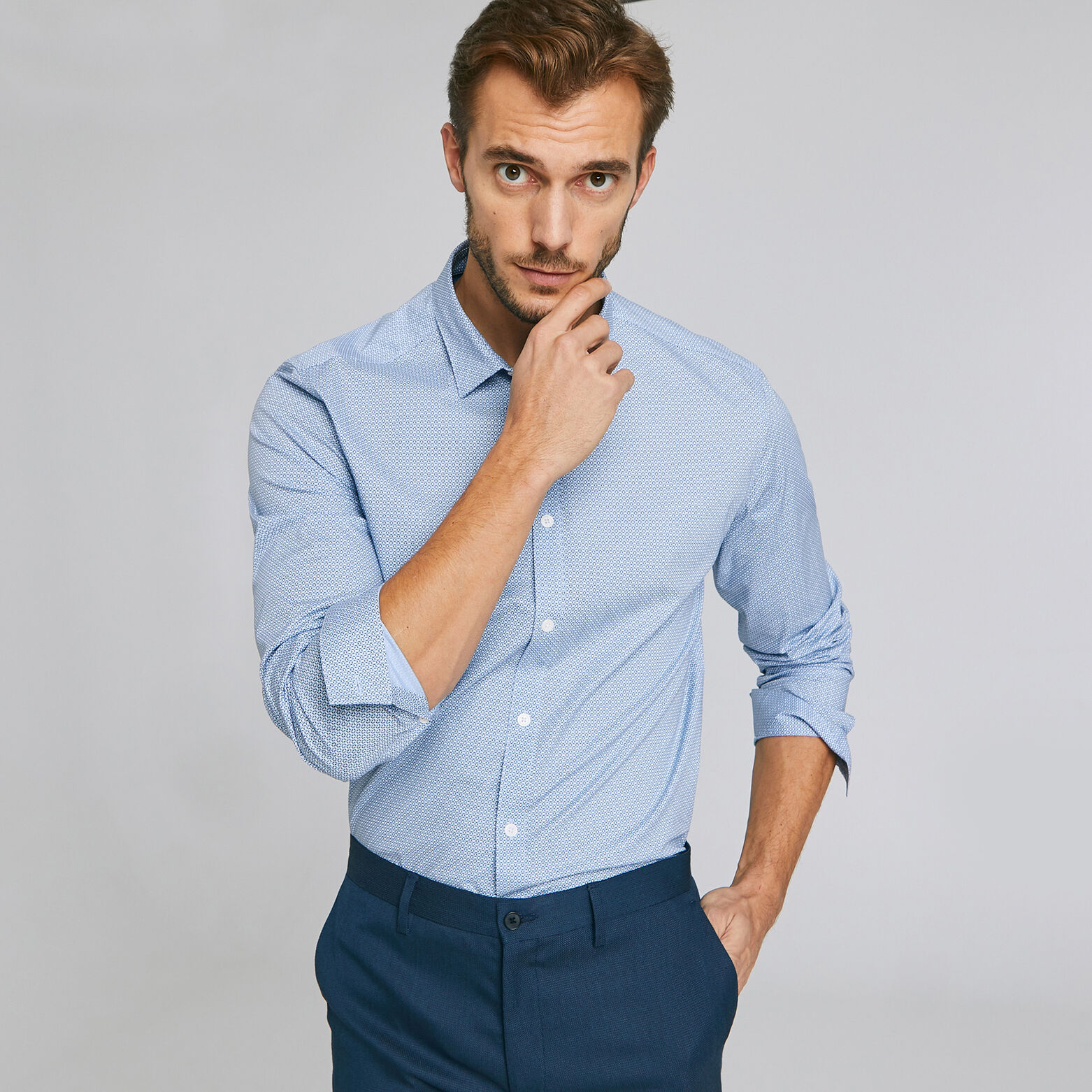 Chemise imprimée slim stretch