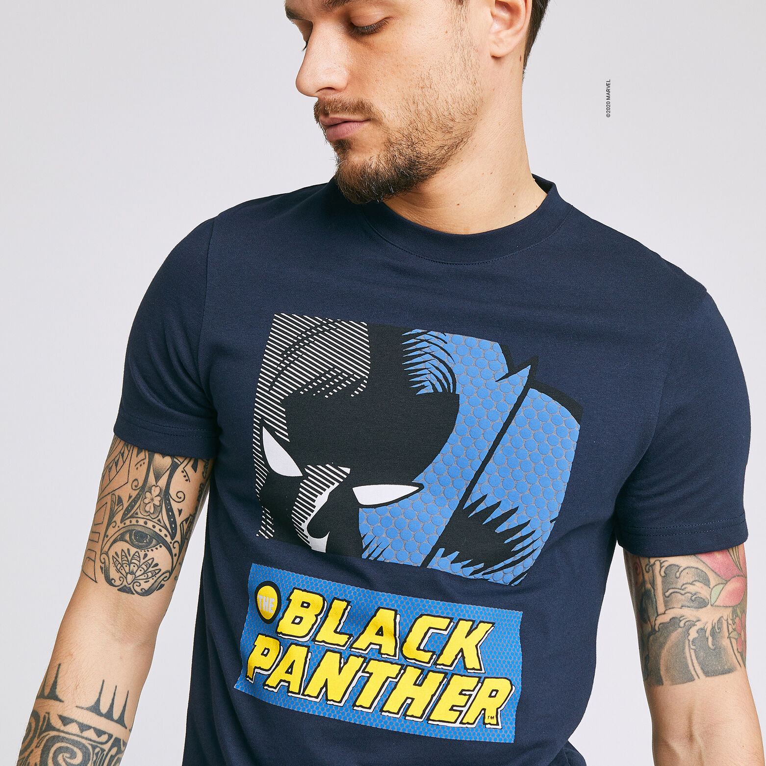 Tee shirt imprimé licence MARVEL BLACK PANTHER