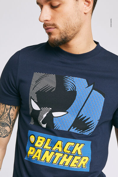Tee shirt imprimé licence MARVEL BLACK PANTHER