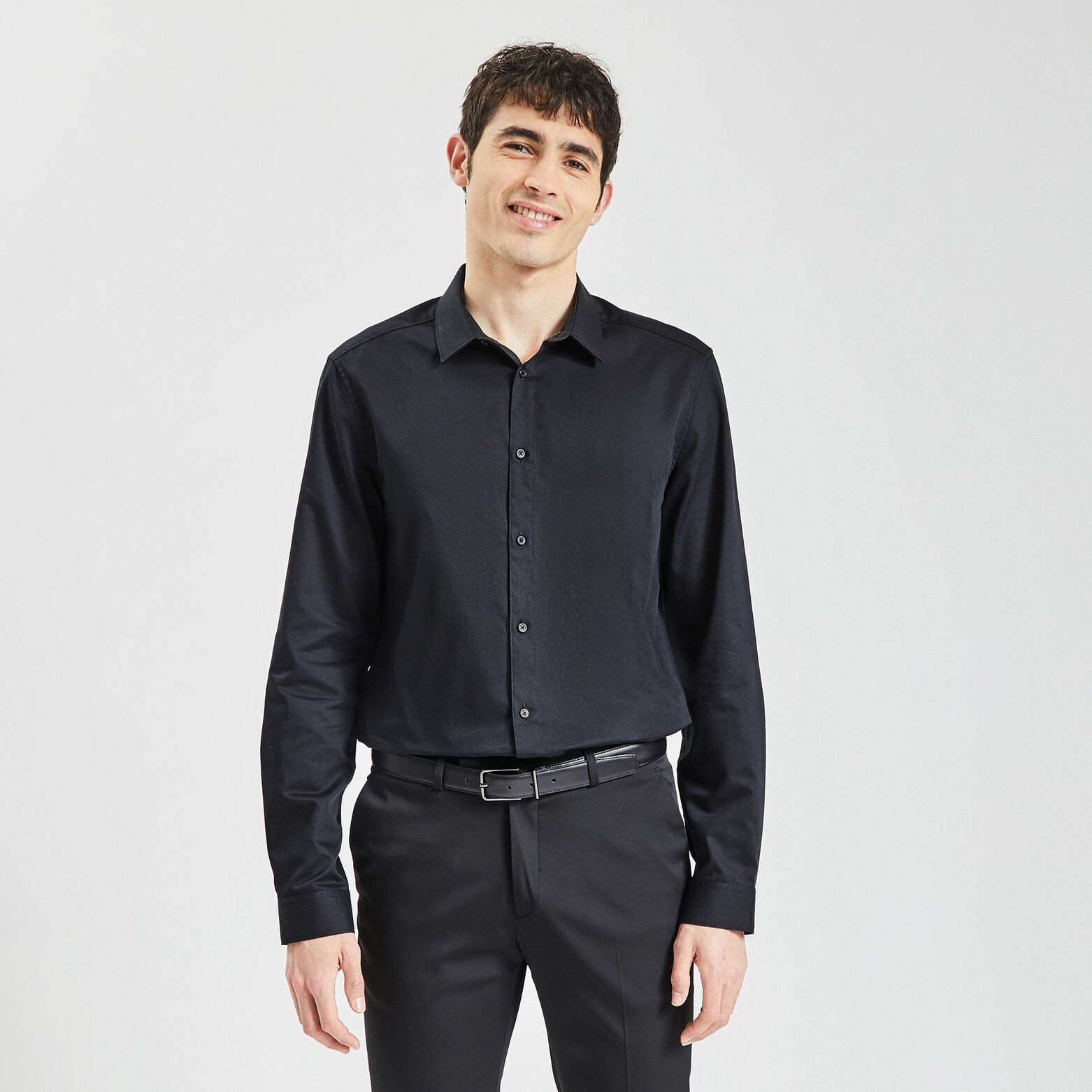 Chemise slim unie coton
