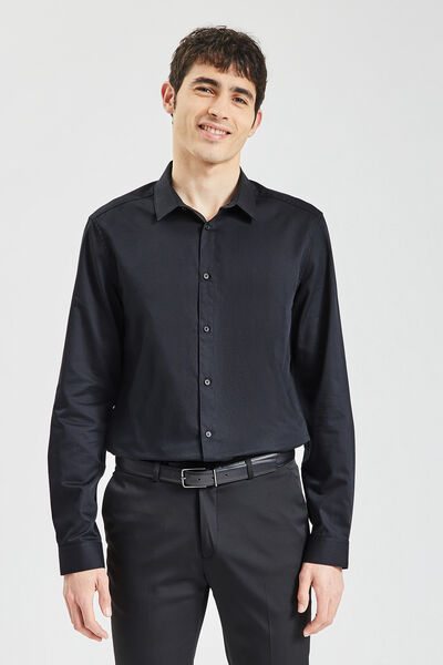 Chemise slim unie coton