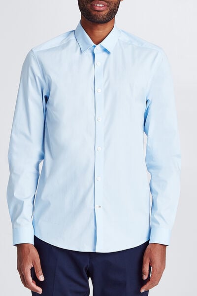 Chemise slim en popeline stretch