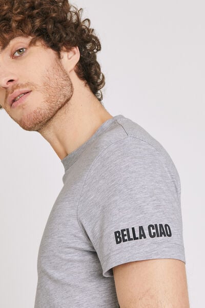 Tshirt gris NETFLIX chiné imprimé noms personnages