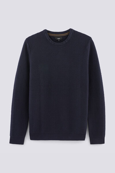 Pull col rond jeux de points