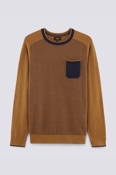 Pull col rond micro jacquard