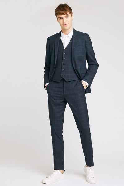 veste de costume slim motif carreaux fenêtre