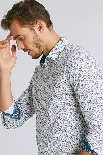 Chemise  en popeline stretch coupe ajustée