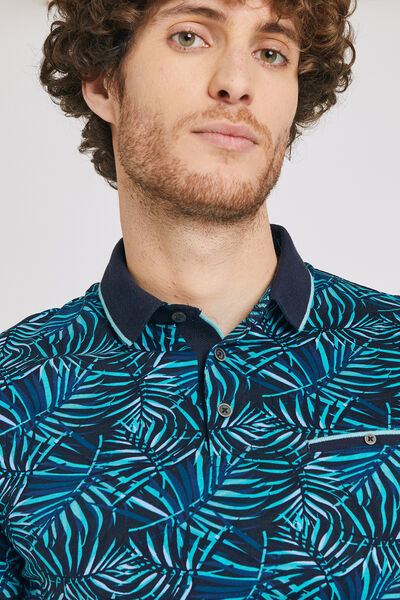 Polo manche courte imprimé tropical