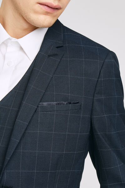 veste de costume slim motif carreaux fenêtre