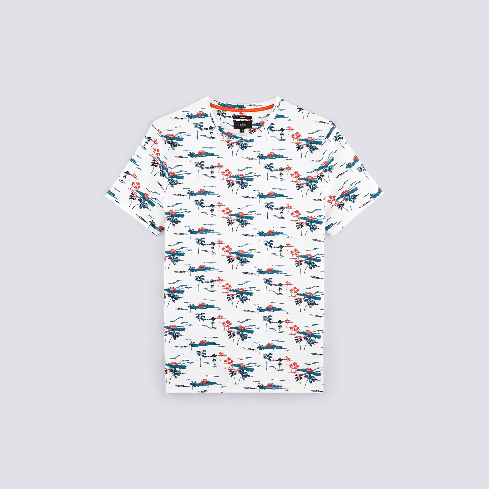 Tee shirt manches courtes imprimé all-over palmier