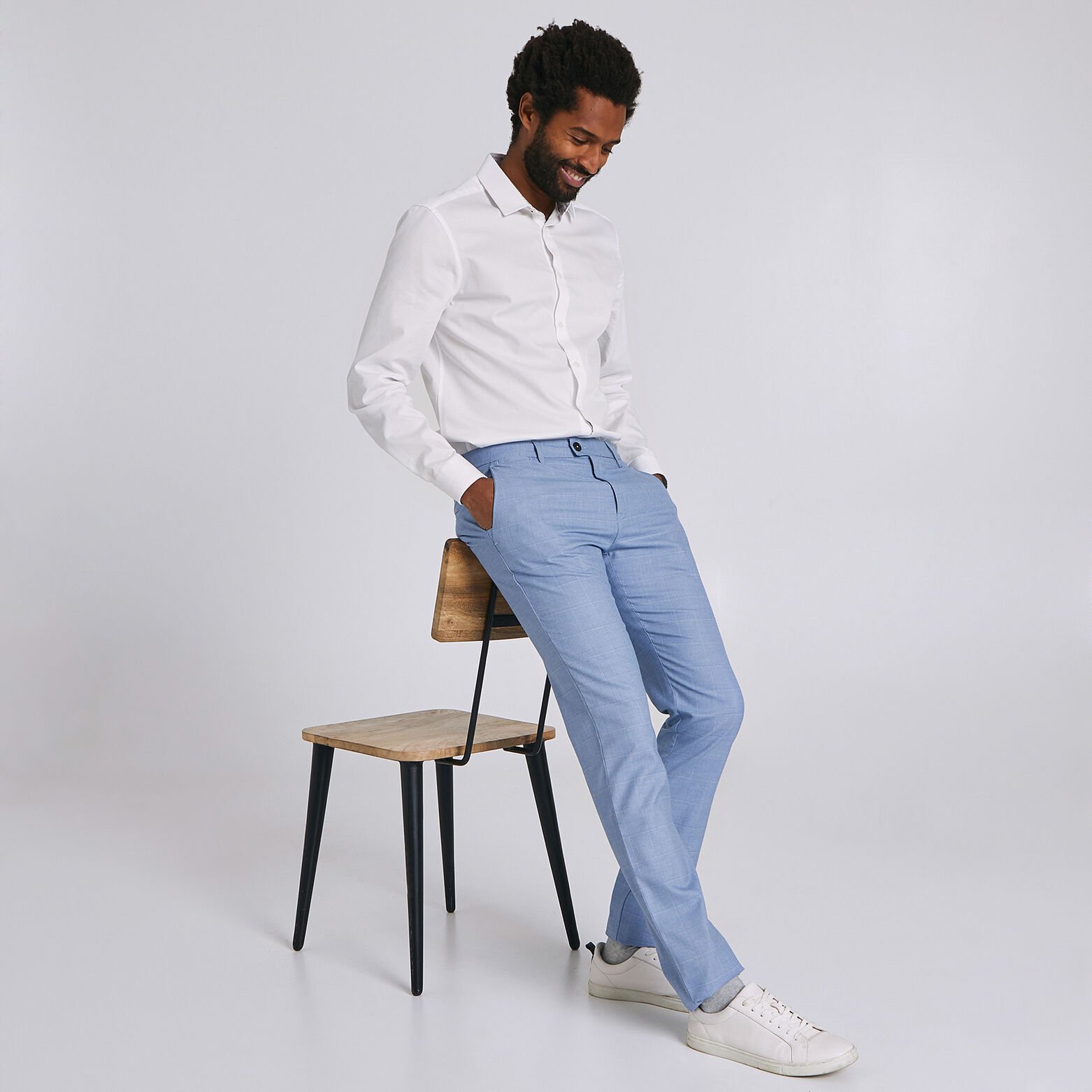 Pantalon chino à carreaux
