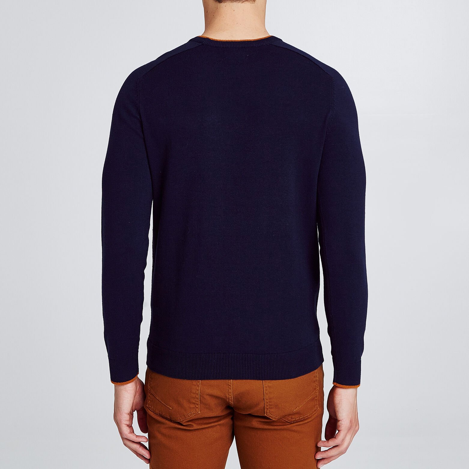 Pull col rond micro jacquard