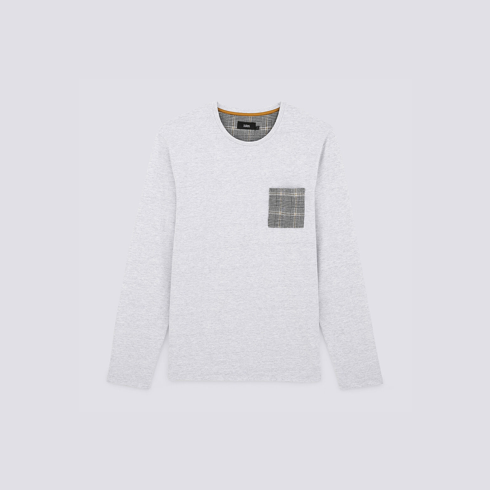 Tee shirt à poche carreaux