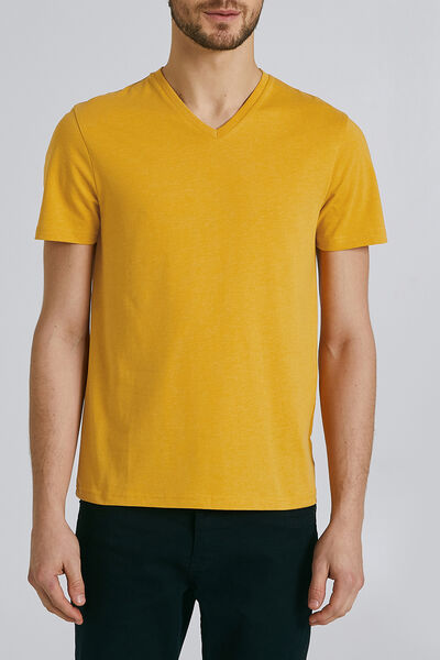 Tee-shirt uni col V slim