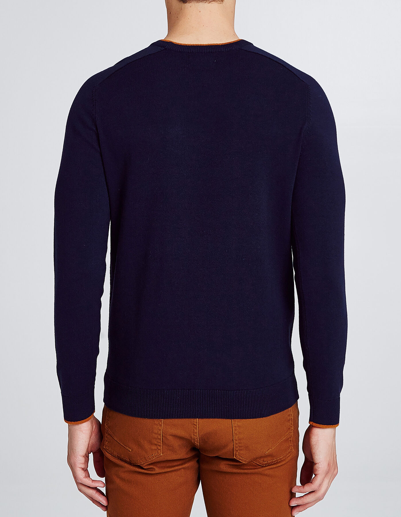 Pull col rond micro jacquard