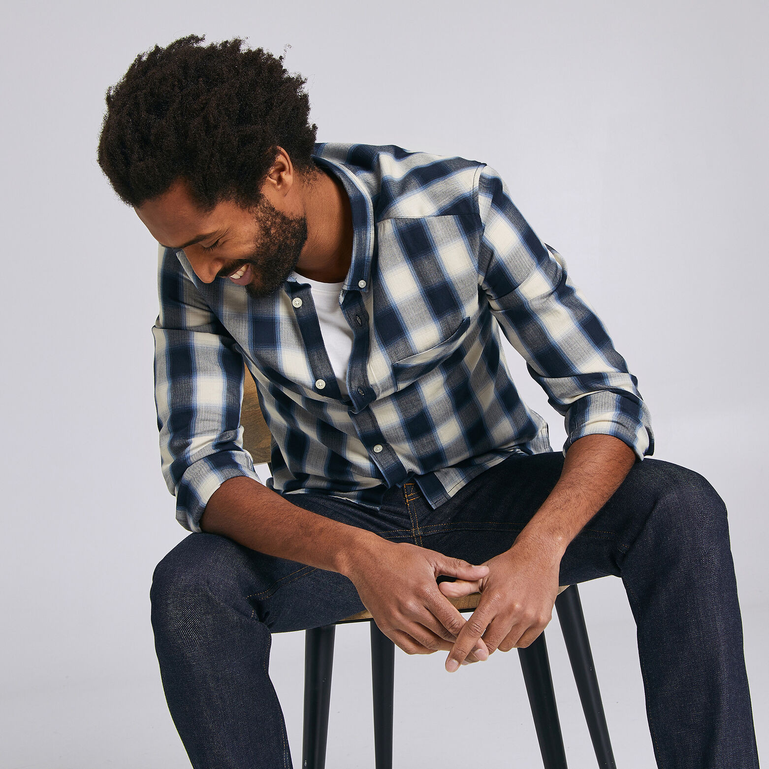 Chemise slim imprimée carreaux