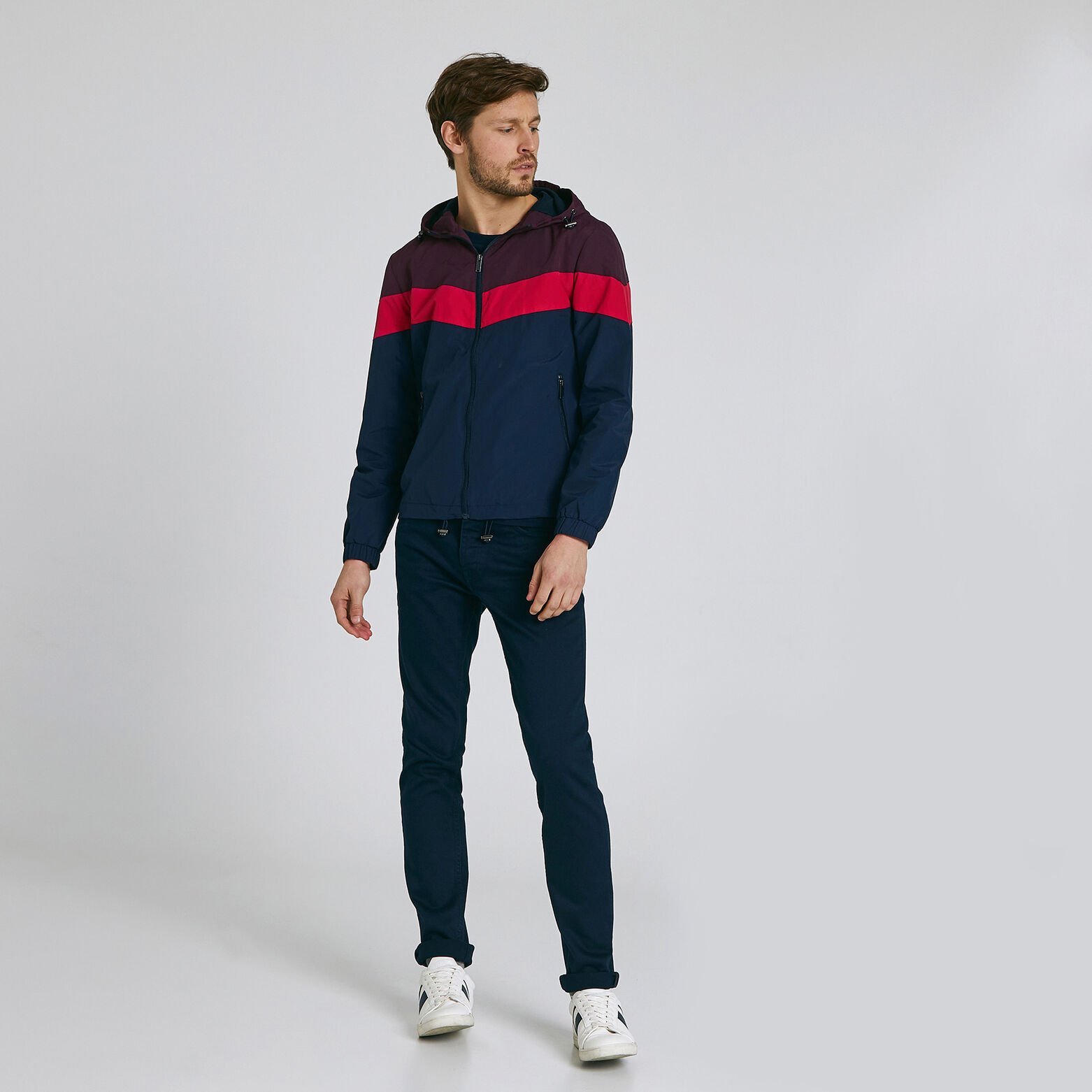 Blouson à capuche colorblock