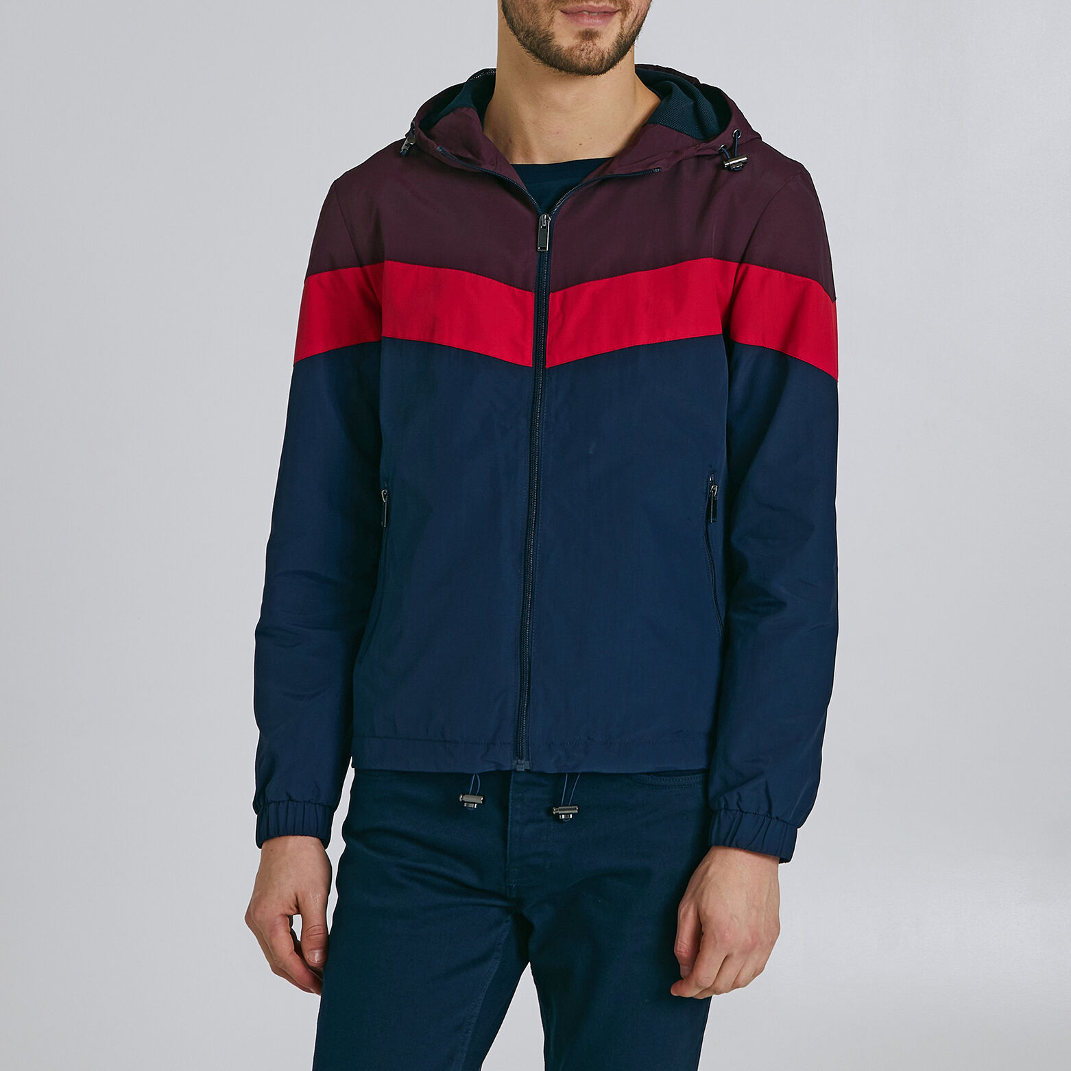 Blouson à capuche colorblock