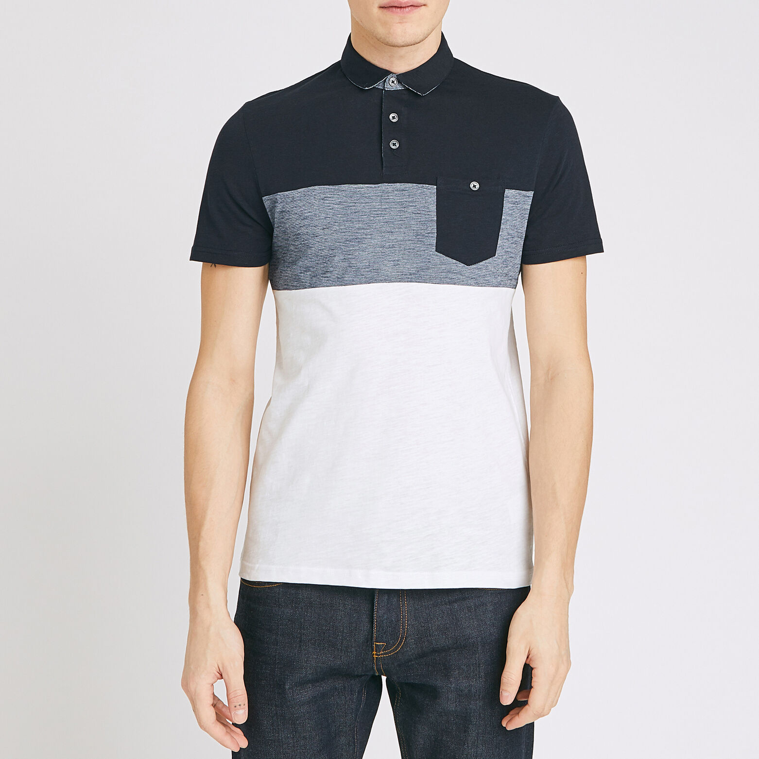 Polo manche courte colorblock
