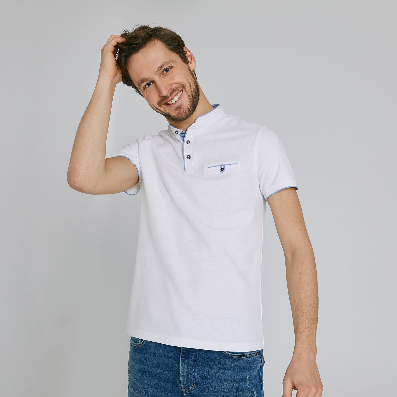 Polo manche courte col officier
