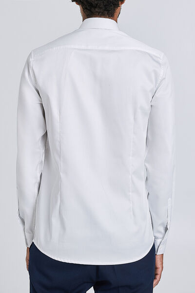Chemise slim en satin boutonnage caché