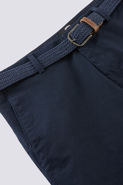 Bermuda chino uni avec ceinture