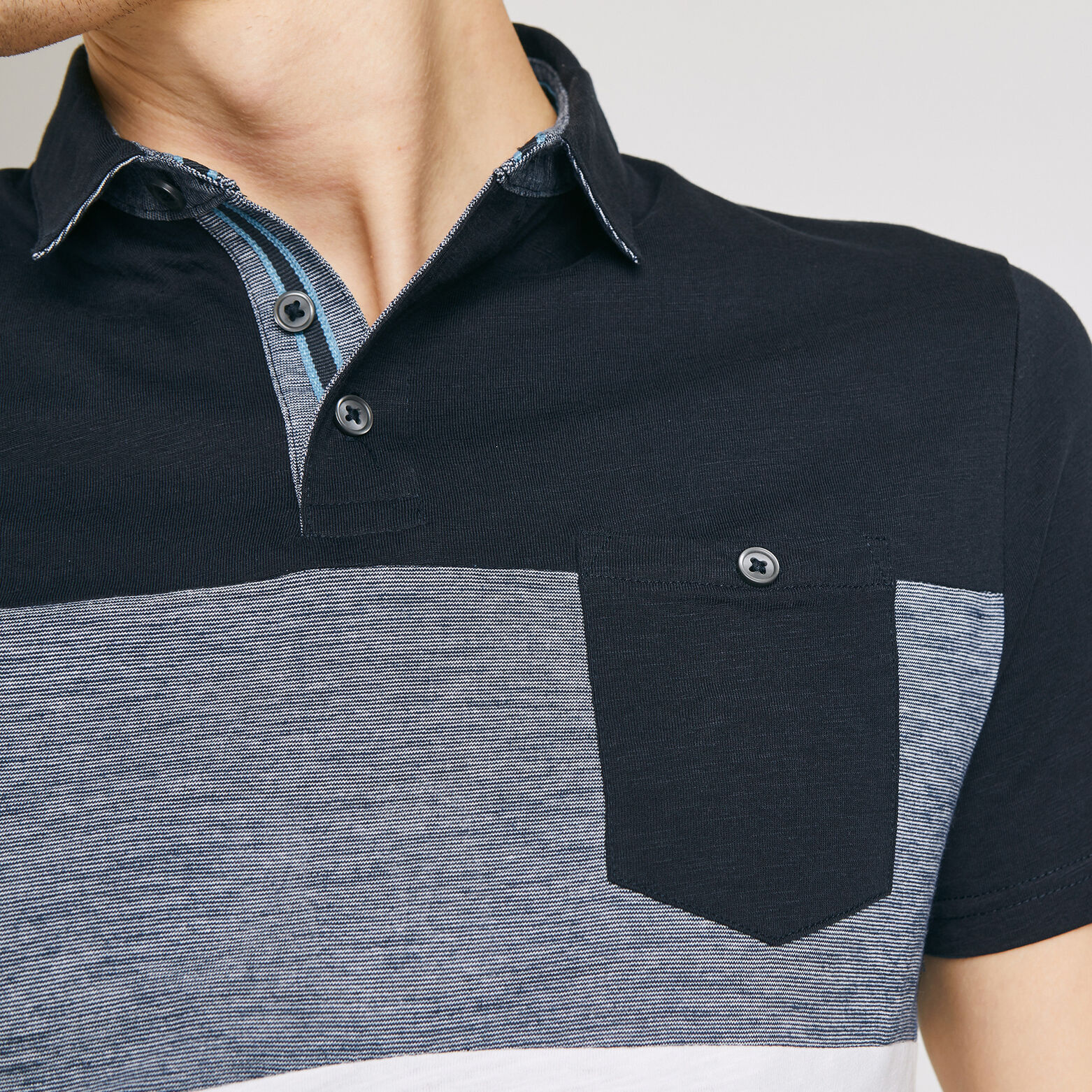 Polo manche courte colorblock
