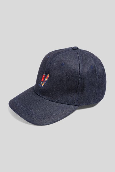 Casquette denim brodée