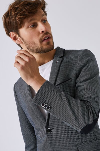 Veste coupe slim en maille avec coudières