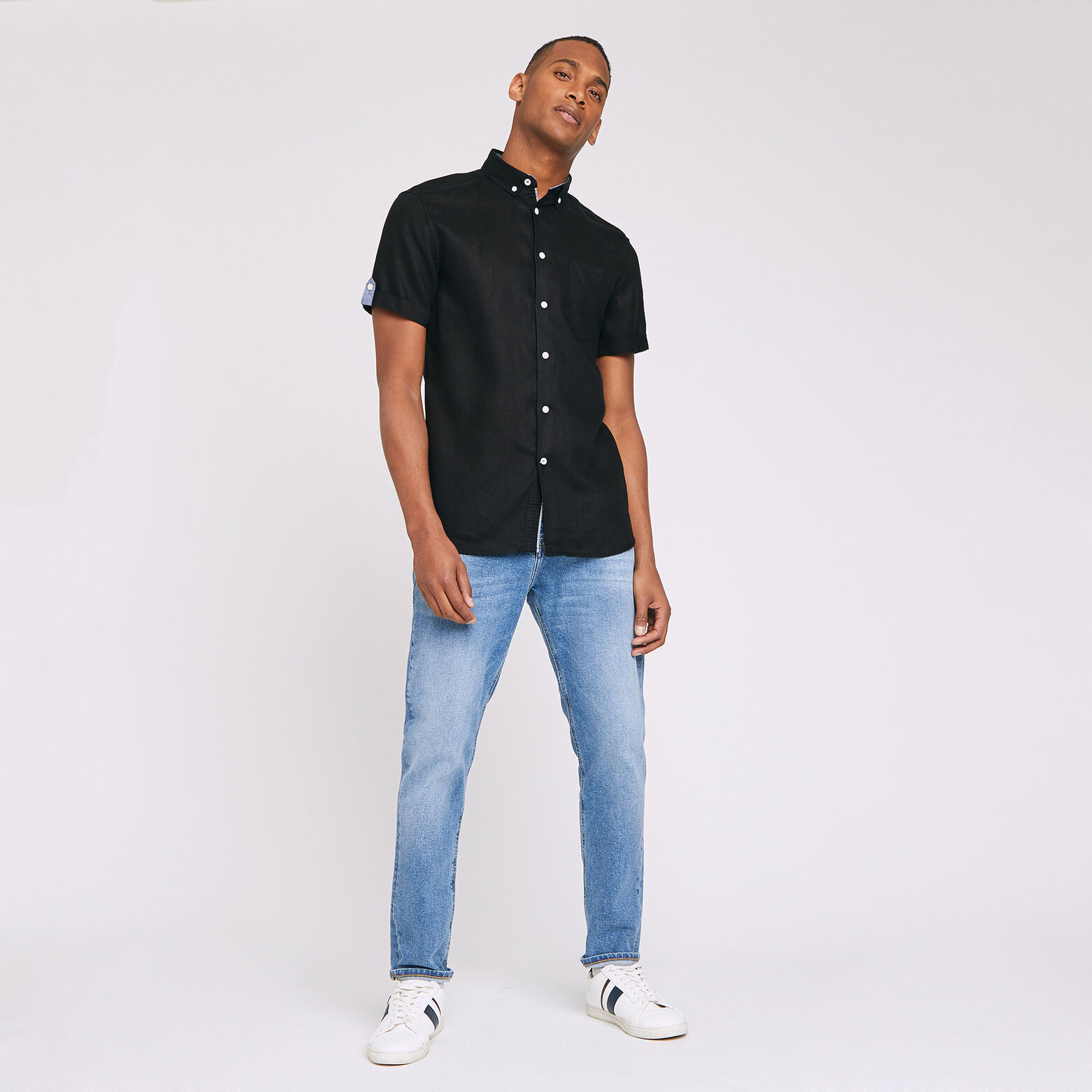 Chemise manches courtes regular lin