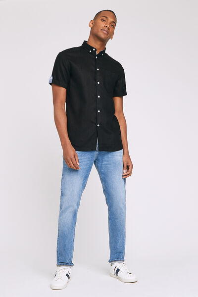 Chemise manches courtes regular lin