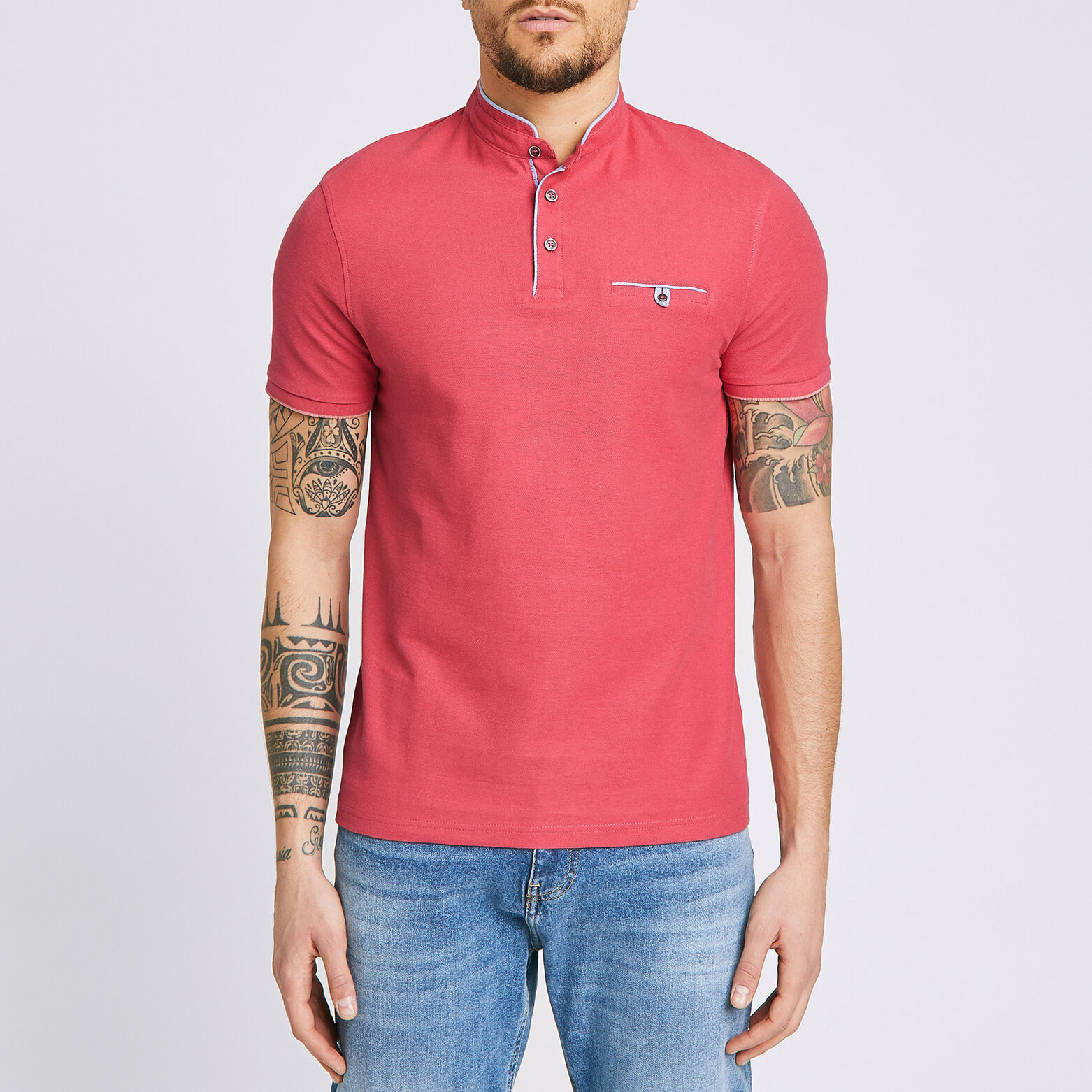 Polo manche courte col officier